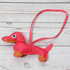 Faux Leather Dachshund Dog Bag Charm