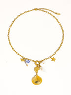 Briar 18K Gold Non-Tarnish Shell Ceramic Charm Necklace