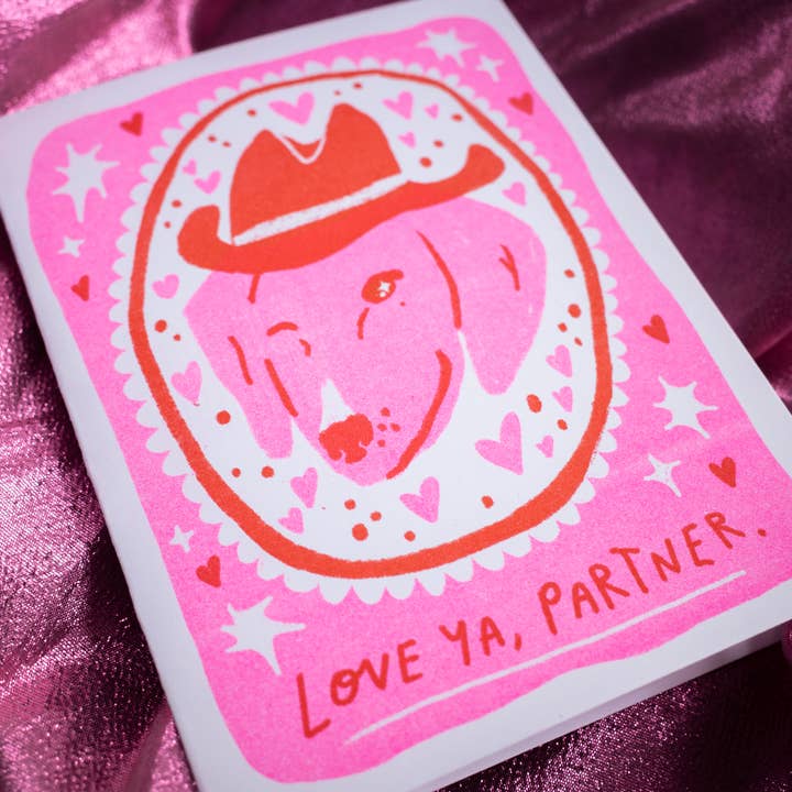Love Ya, Partner Risograph A2 Greeting Card