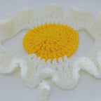 Crochet Fried Egg Hat - Cat Hat - Pet Hat - Made to order