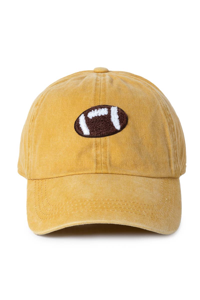 GAME DAY Chenille Football Patch Washed baseball cap