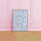 Seashells Light Blue Print