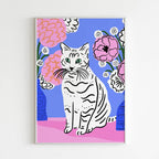 Cat Amongst Flowers 8x10