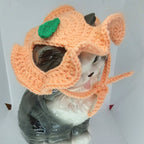 Crochet Peach Hat - Cat Bonnet - Pet Hat