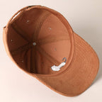 Tuxedo Cat Embroidery Corduroy Baseball Cap