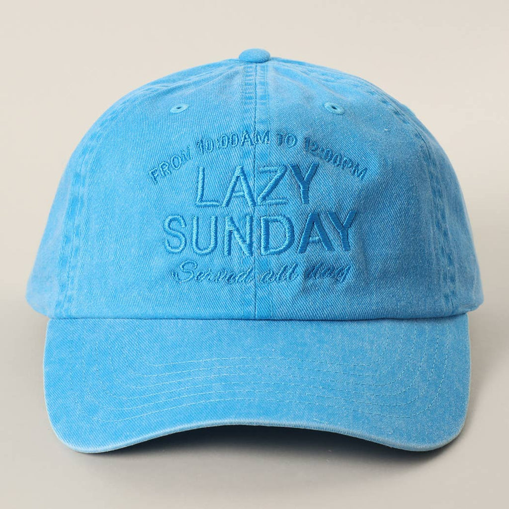 LAZY SUNDAY Served all day Embroidered Cotton Baseball Cap