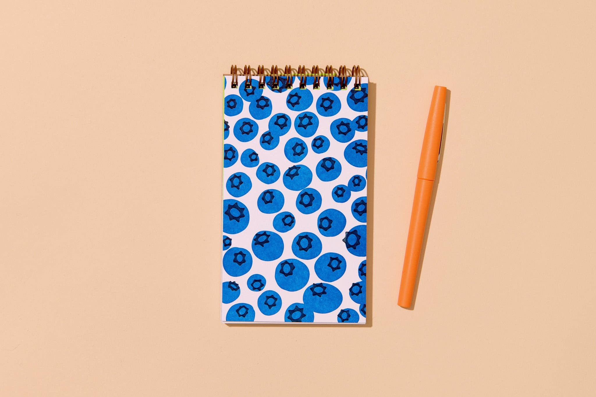 Blueberries Letterpress Spiral Pocket Size Notebook