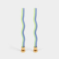 Wiggle Candles - Lav. & Green (2 Pack) - 11" Vibrant Tapers