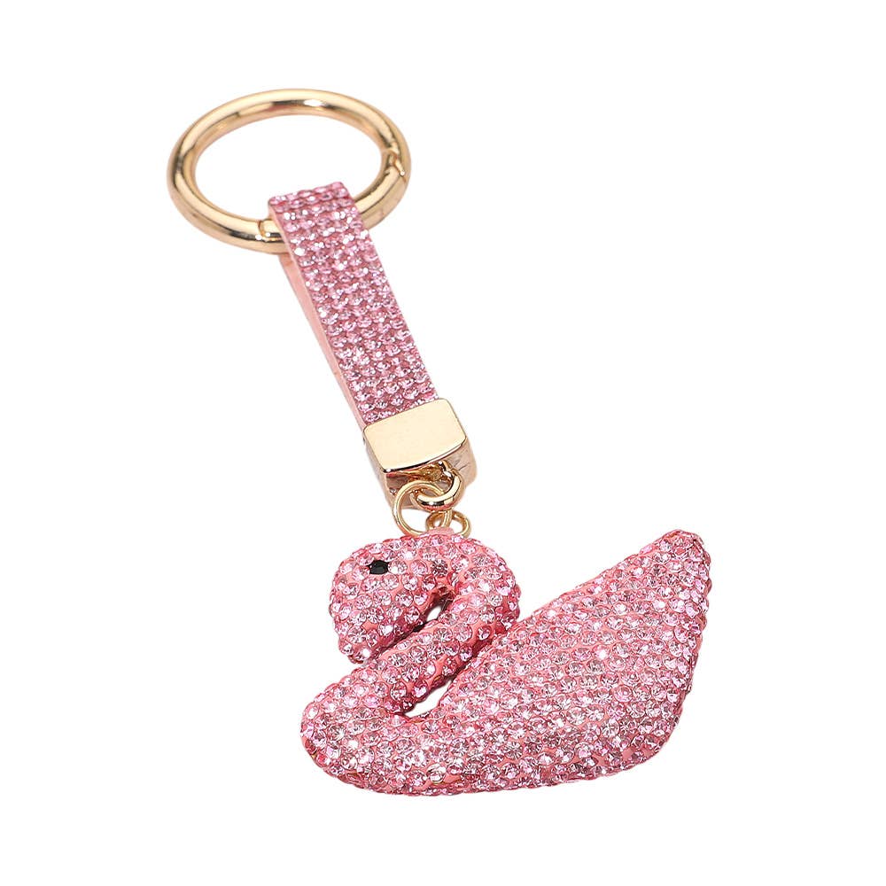 Bling Studded Swan Keychain / Bag Charm