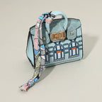 House Printed Faux Leather Elegant and Stylish Mini Purse / Bag Charm