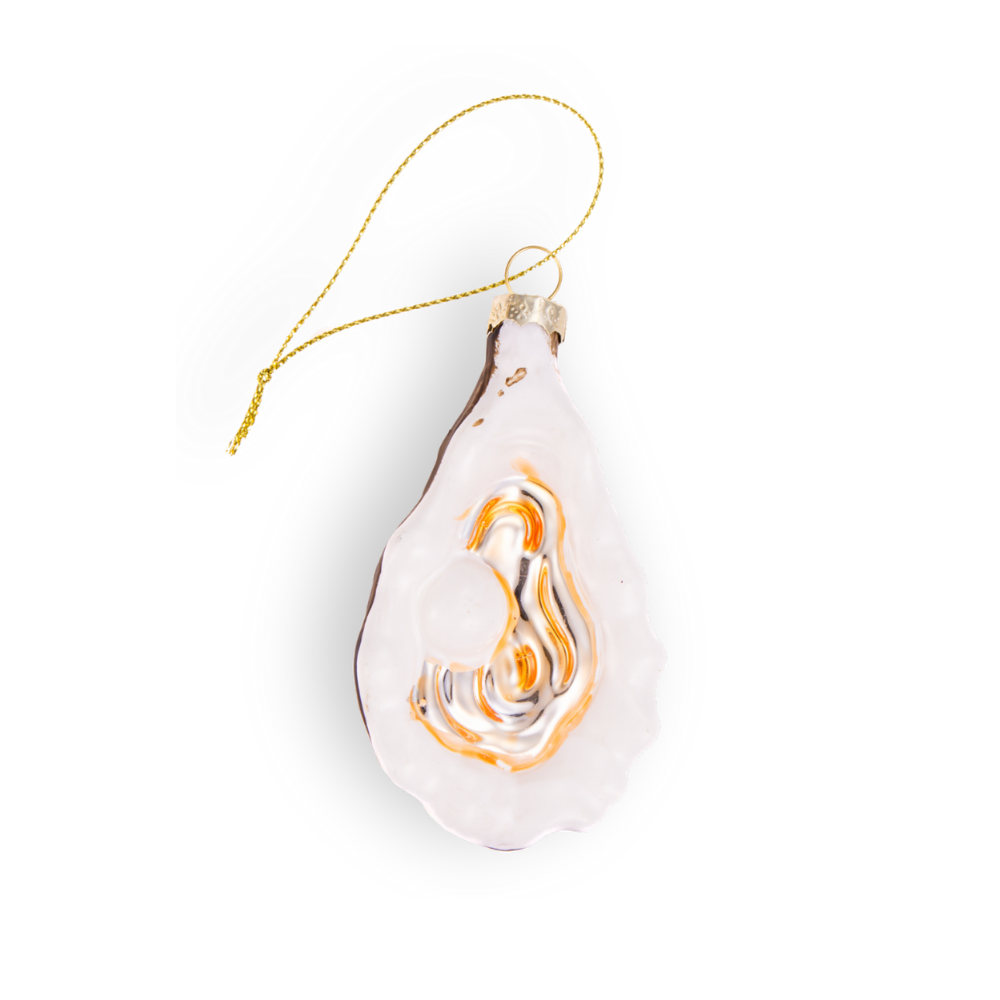 Oyster with Pearl Handcrafted Glass Christmas Ornament