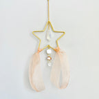 Decorative Shooting Star Galaxy Suncatcher with Warm Neutral Ribbons