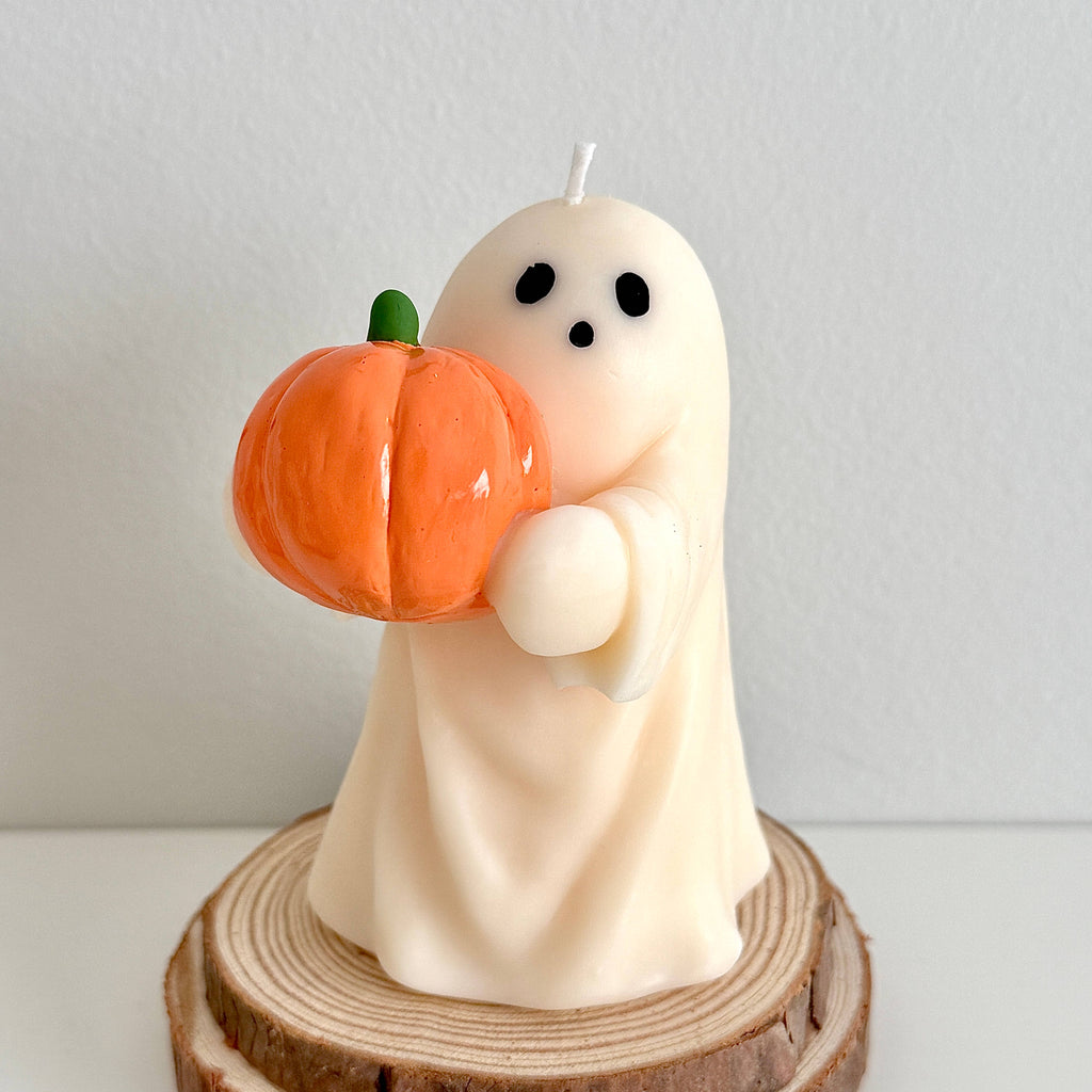 Halloween Pumpkin Ghost Candle