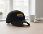 Rainbow Flag Baseball Hats in Black