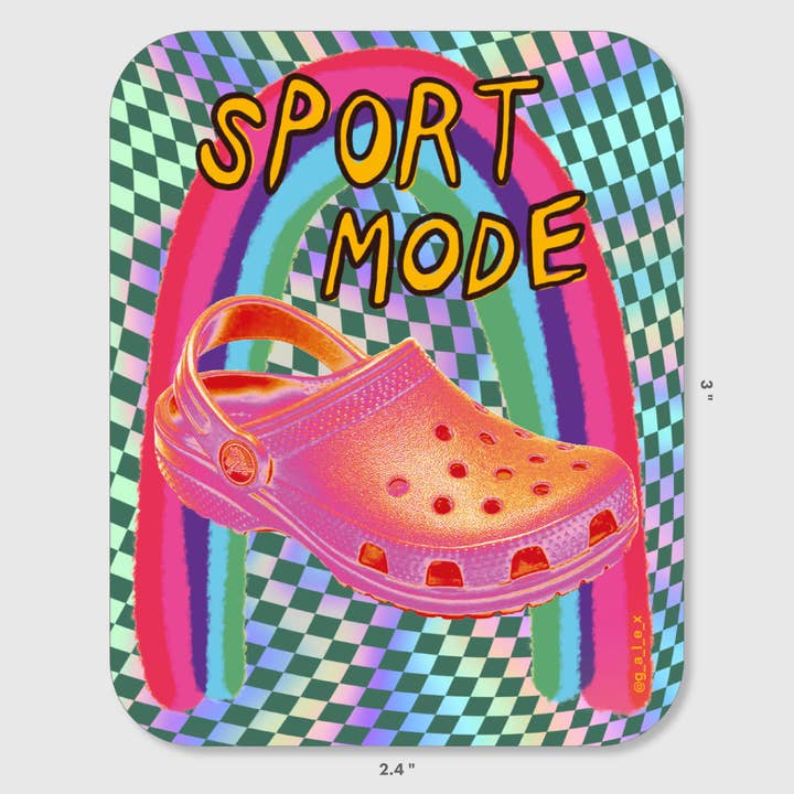 Sport Mode Crocs Holographic Sticker