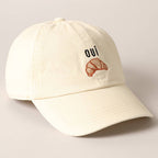 OUI Croissant Embroidered Baseball Cap