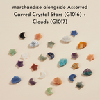 Assorted Carved Crystal Moons - 36 pcs 🌙