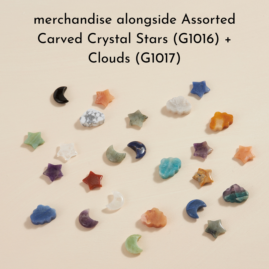 Assorted Carved Crystal Moons - 36 pcs 🌙