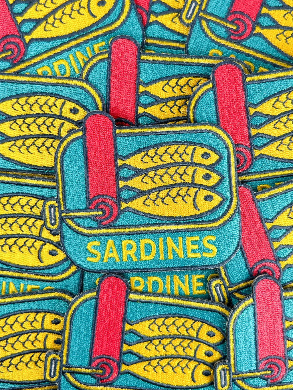 Sardines Patch – Retro Embroidered Iron-On Patch for Foodies