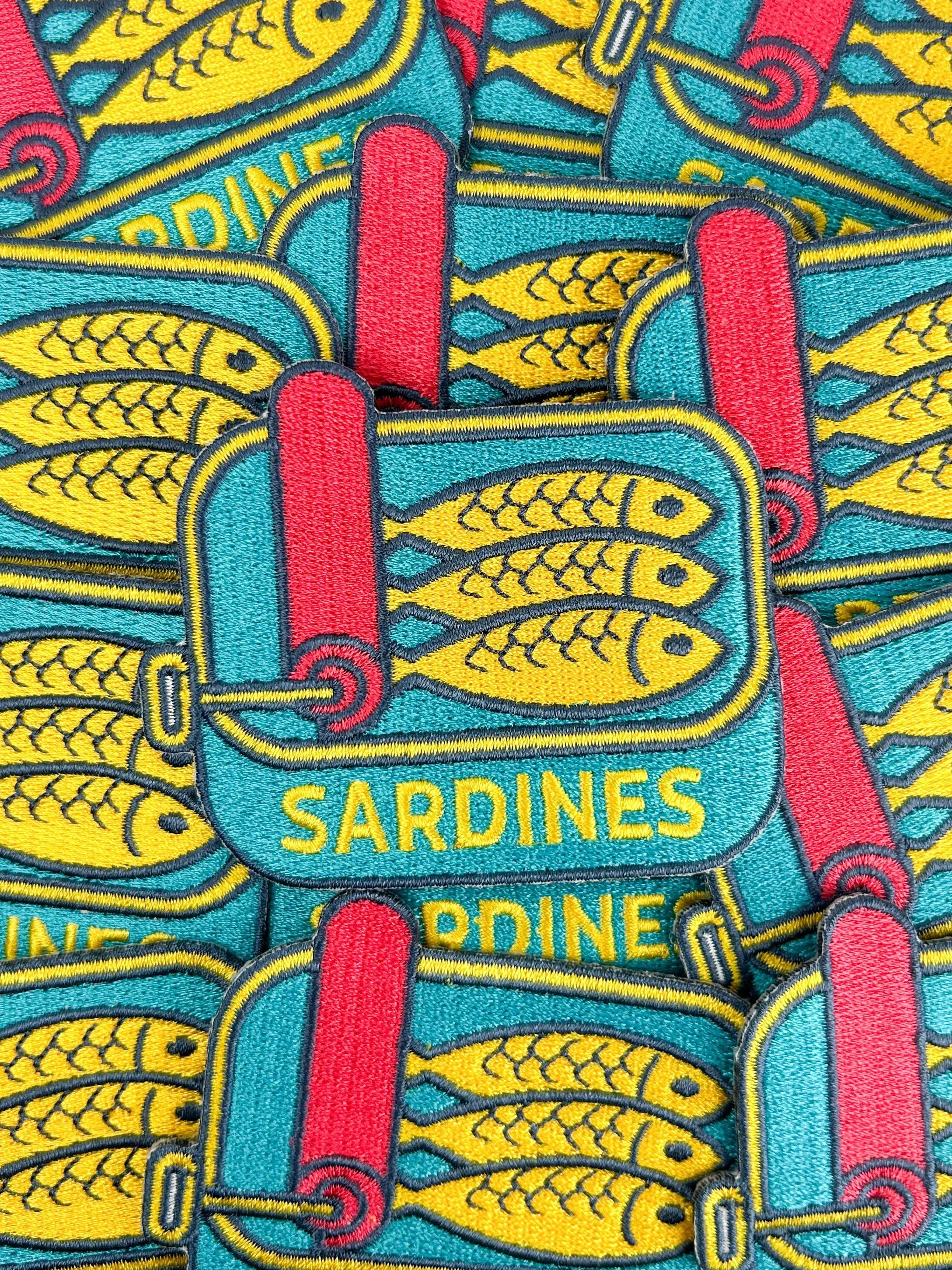 Sardines Patch – Retro Embroidered Iron-On Patch for Foodies