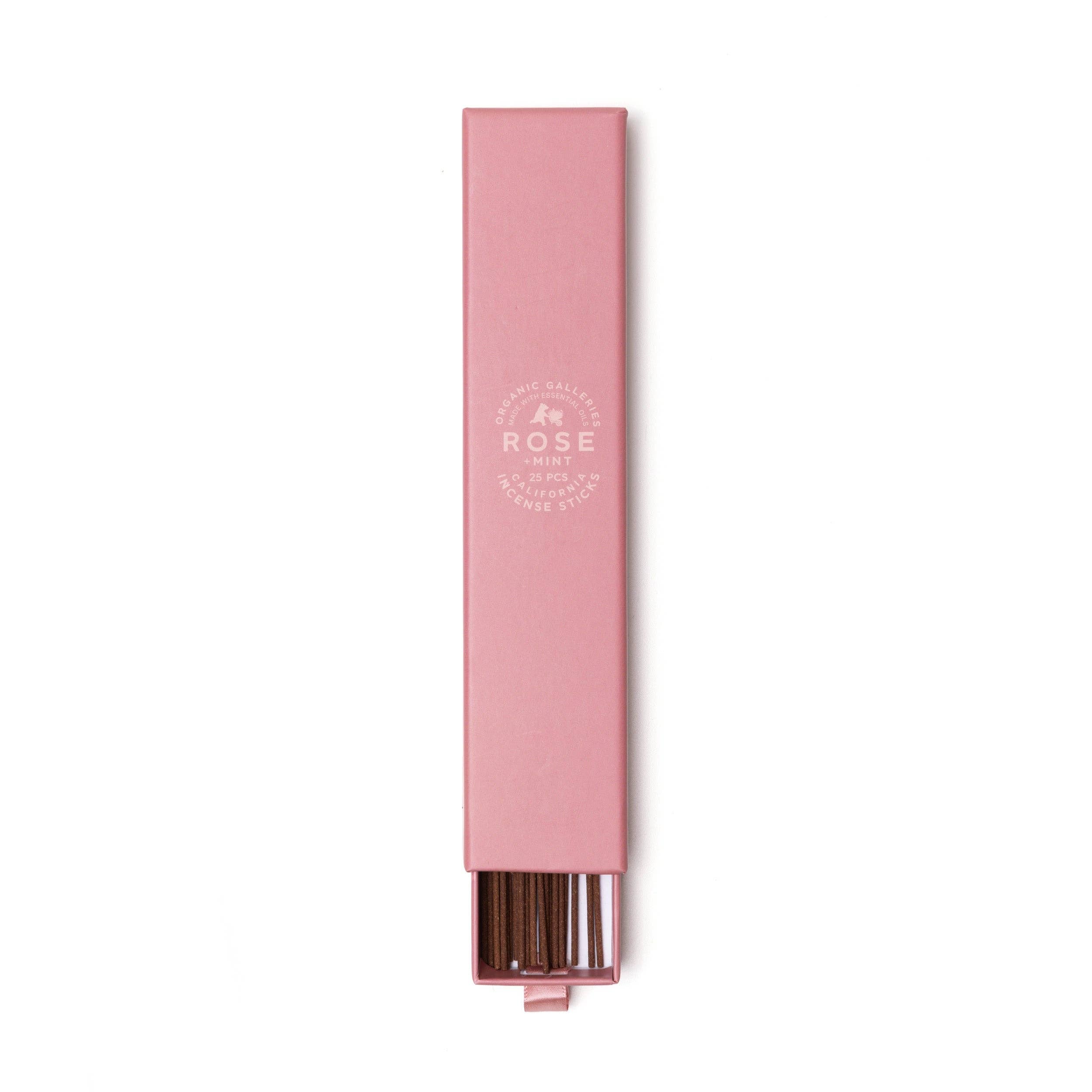 Rose + Mint Aromatherapy Incense Sticks – 25 Pcs Boxed