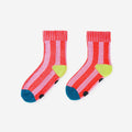 Big Stripe House Socks- Poppy Lilac (S/M)