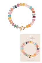 Flat Round Resin Bead Ombre Mixed Stretch Bracelet