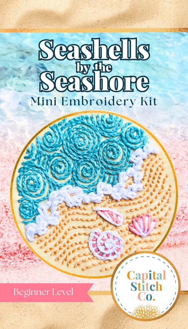 Intro to Embroidery: Seashells by the Seashore