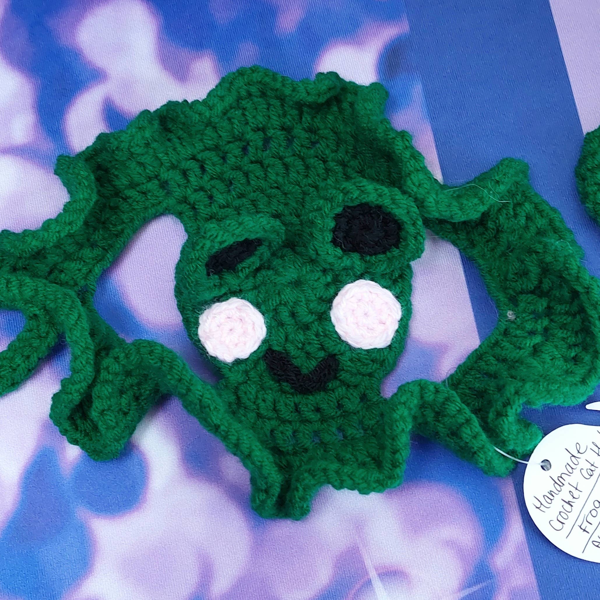 Crochet Frog Hat - Cat Hat - Pet Hat - Made to order