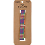 Rainbow Plaid Dog Collar