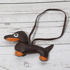 Faux Leather Dachshund Dog Bag Charm