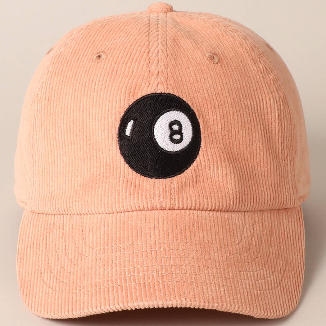 8 Ball Embroidered Corduroy Cap