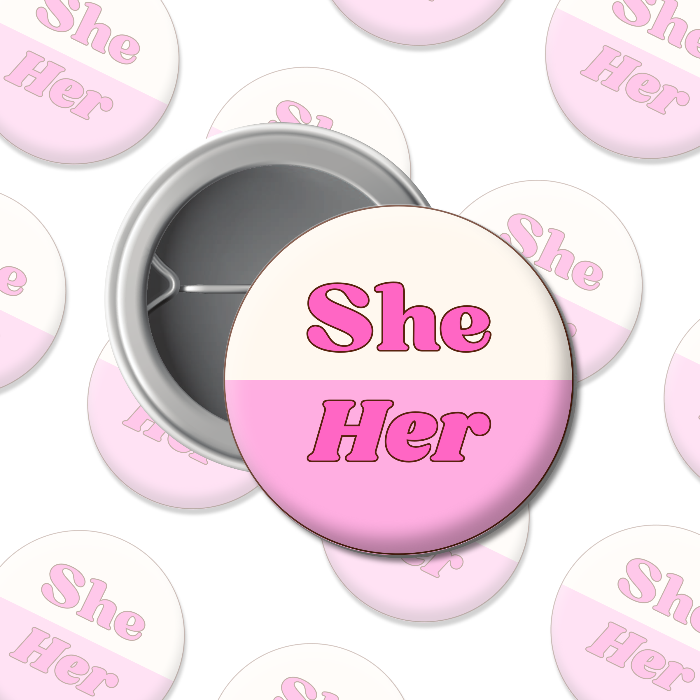 She / Her Pronoun Button