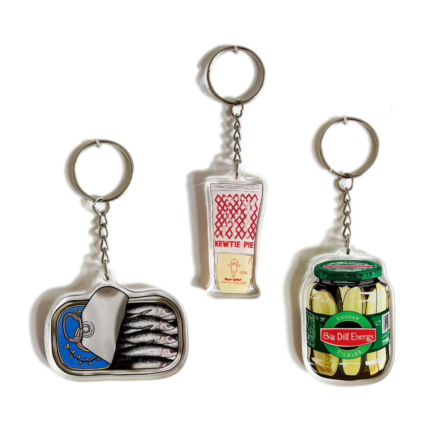 Retro Tinned Fish Sardine Keychain