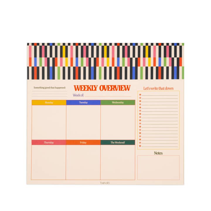 Desk Notepad, Mid Century Stripe