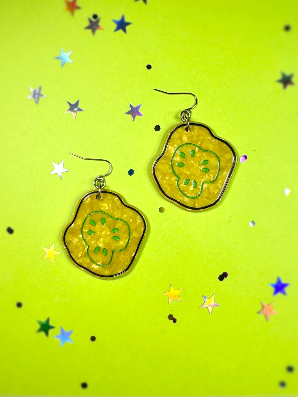 Pickle Chip Statement Earrings