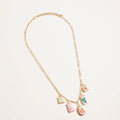 Vintage Fruit Plant Print Enamel Charm Necklace
