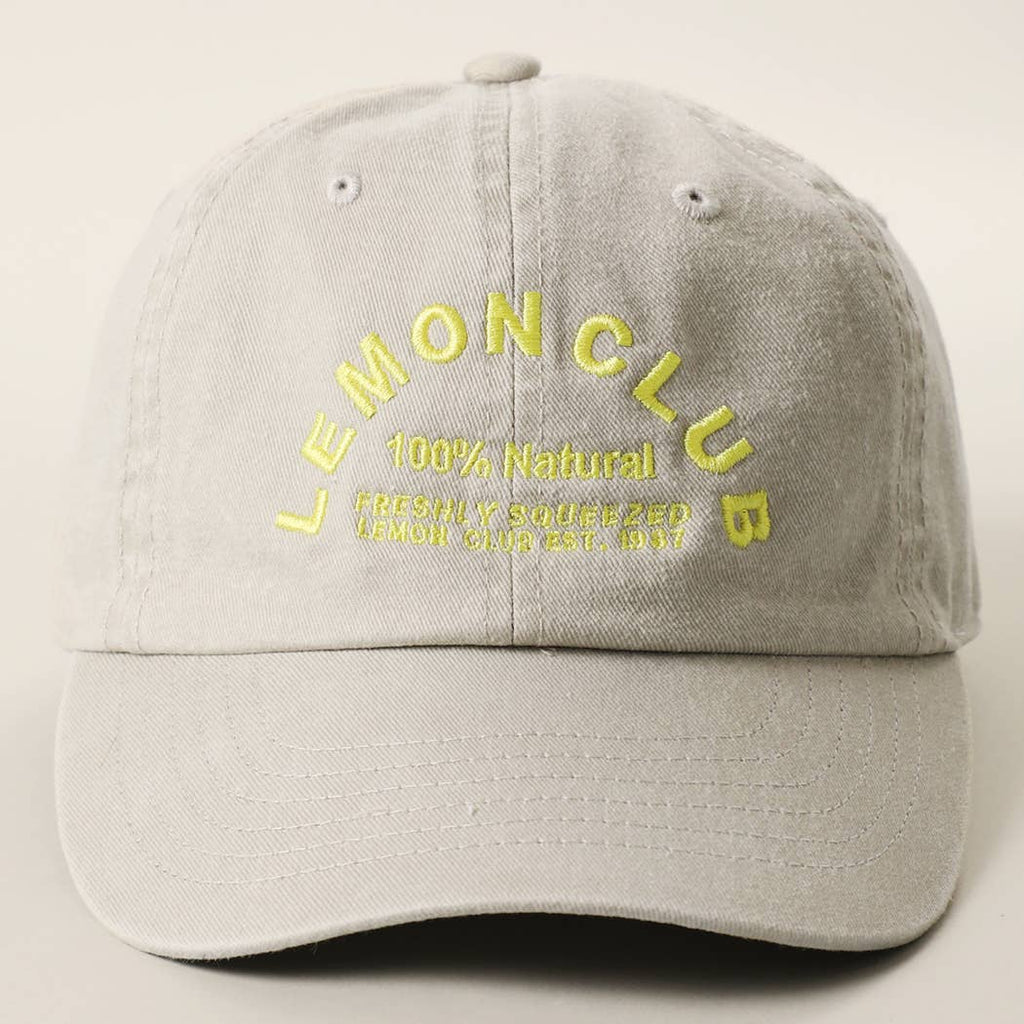 LEMON CLUB Embroidered Cotton Baseball Cap