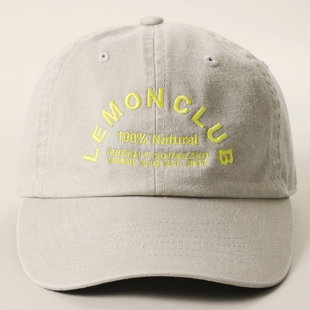 LEMON CLUB Embroidered Cotton Baseball Cap