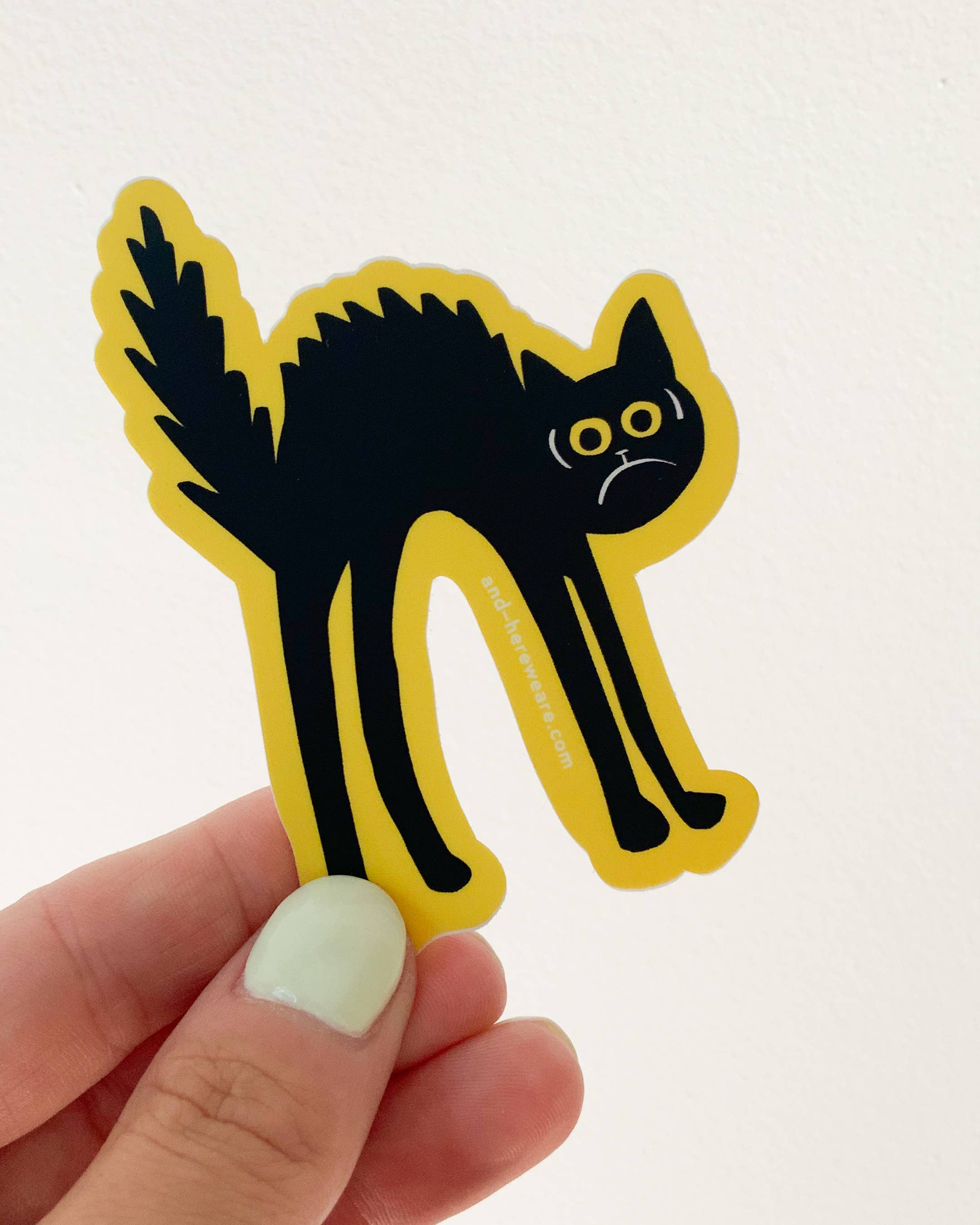 Black Cat Halloween Vinyl Sticker