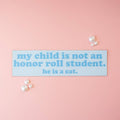 Honor Roll Cat Bumper Magnet-Blue