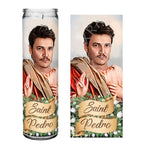 Saint Pedro Pascal Celebrity Prayer Candle - 8" white