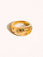 Angela 18K Gold Non-Tarnish Star Dome Ring