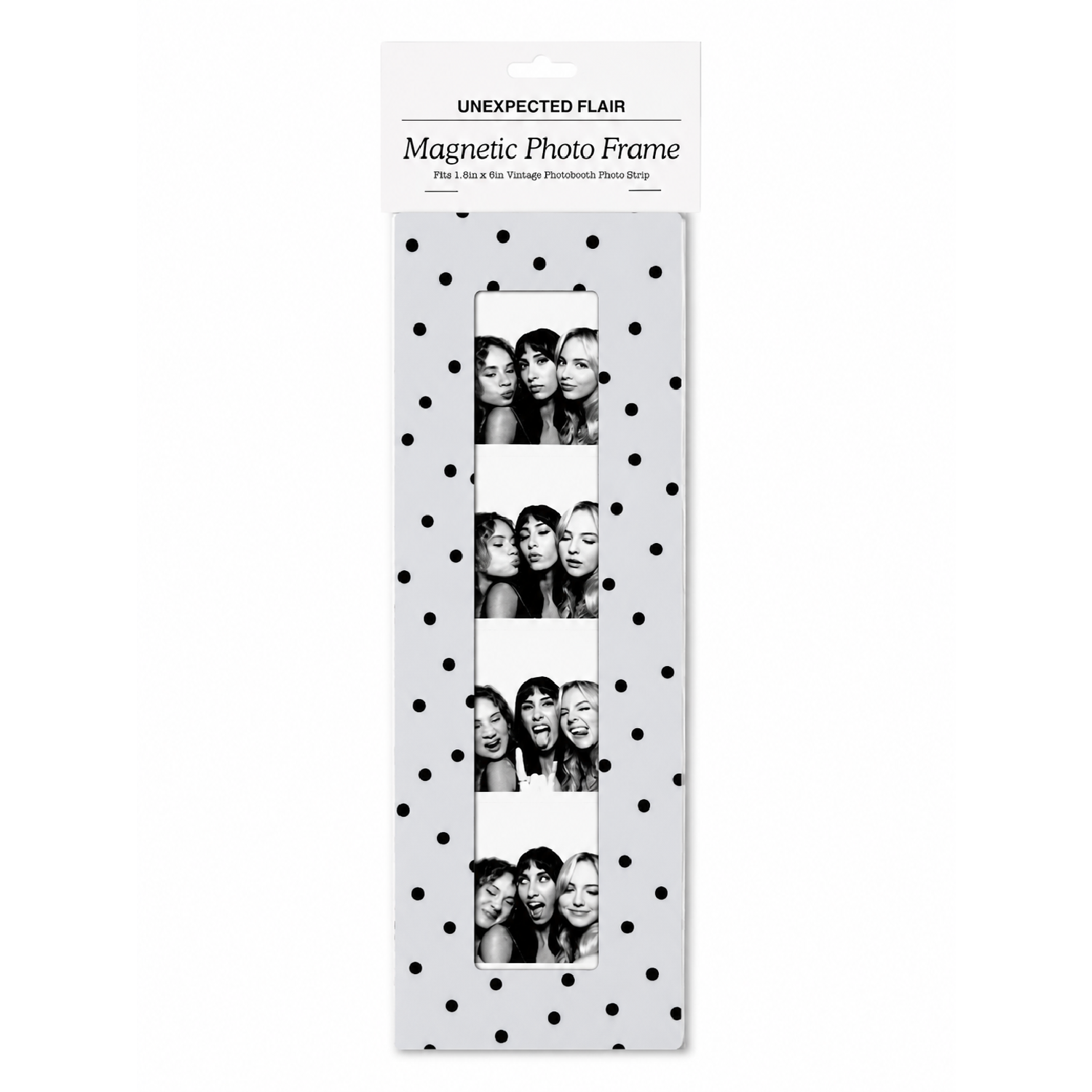 Magnetic Vintage Photobooth Frame - Black Polka Dot