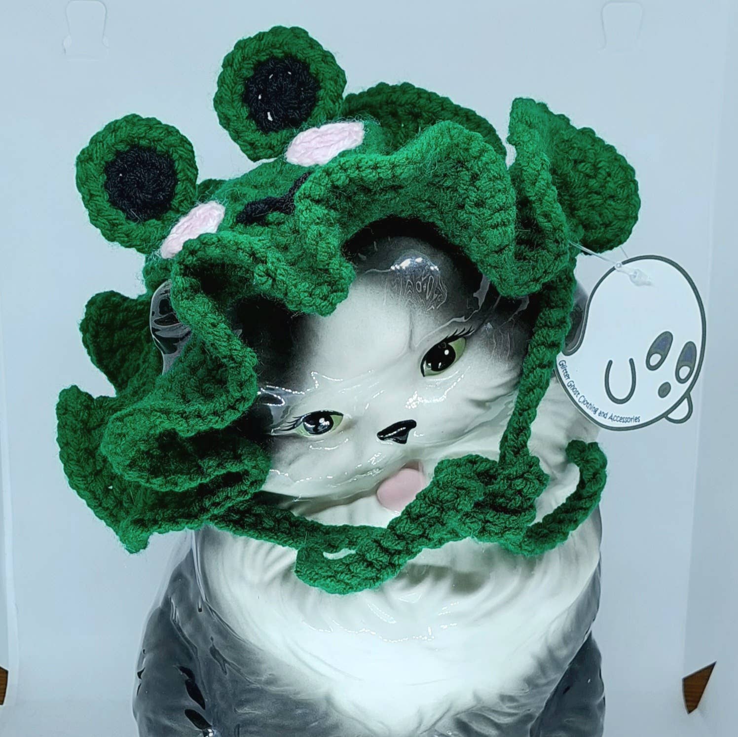 Crochet Frog Hat - Cat Hat - Pet Hat - Made to order