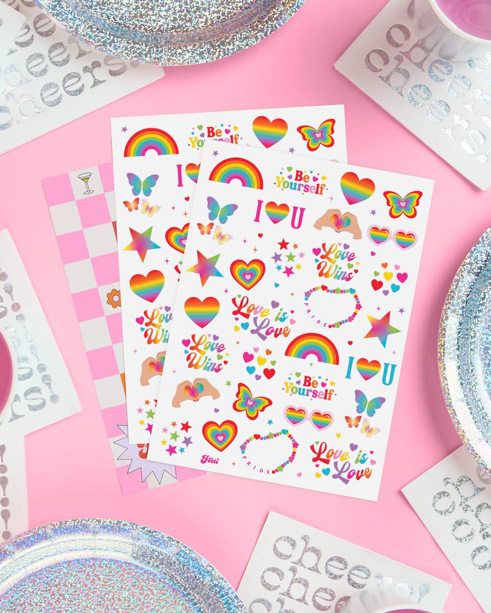 Pride Rainbow Tattoos | LGBTQ, festival, party favors
