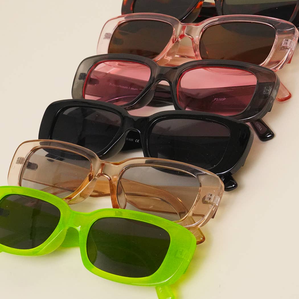 Rectangle Acetate Fashion Assorted Sunglasses