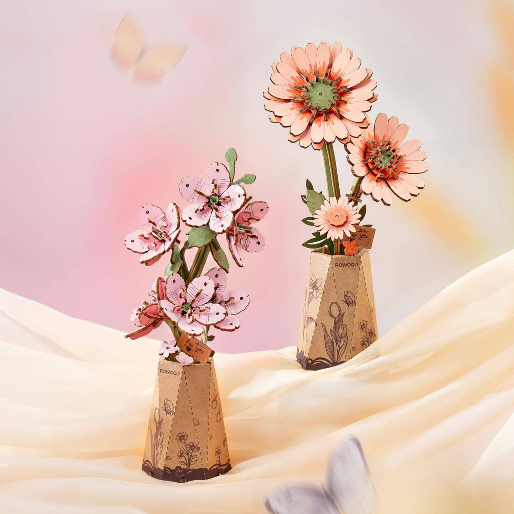 3D Wooden Flower Puzzle: Sakura