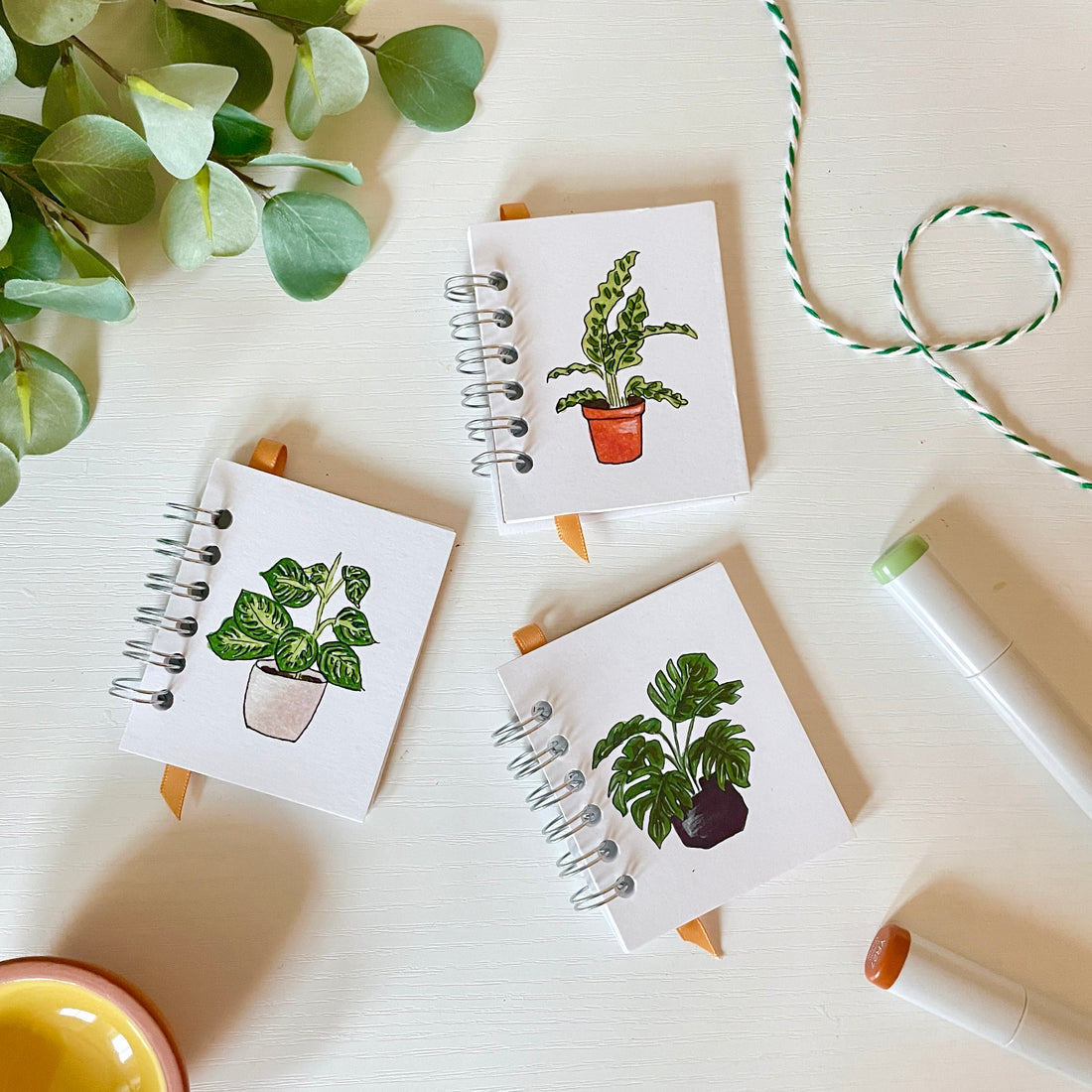 Handmade Mini Houseplant Notebook/Sketchbook
