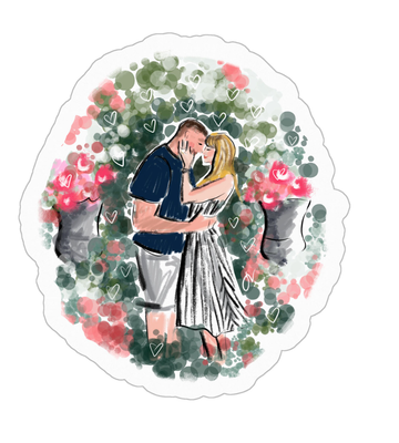 Taylor & Travis Engaged Sticker
